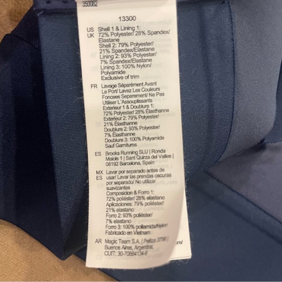 Brooks Drive Interlace Run Bra Navy Blue Size 32C/D - Picture 7 of 9